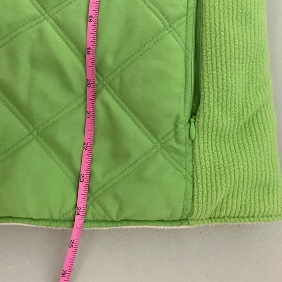 Izod Green and cream reversible Quilted Vest size XL - Picture 7 of 9